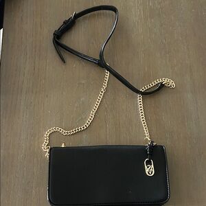 Victoria Secret Black Leather Chain Bag